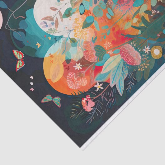 蝶の月お洒落の花絵画の切り離し 薄葉紙 (詳細)