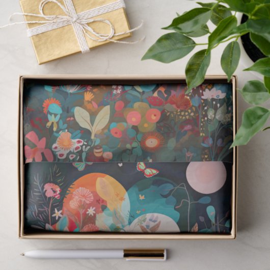 蝶の月お洒落の花絵画の切り離し 薄葉紙 (ギフト)