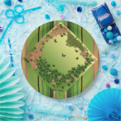 蝶の朝/ストライプ ペーパープレート (パーティー)