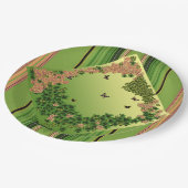 蝶の朝/ストライプ ペーパープレート (アングル)