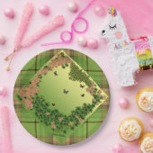 蝶の朝/プレイド ペーパープレート (パーティー)