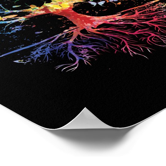 蝶の木の美しい昆虫 ポスター (角)