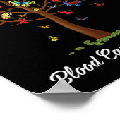 蝶の木美しい赤いリボン血がんA ポスター (角)