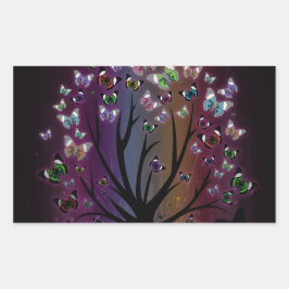 蝶の木 長方形シール