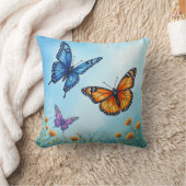 蝶の枕 クッション (ブランケット)