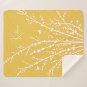 蝶の枝のカスタマイズ可能な名前 シェルパブランケット (正面(横))