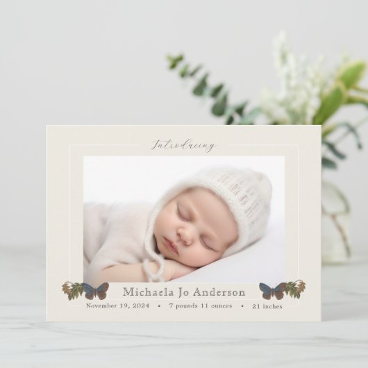 蝶の森の写真誕生のお知らせ 招待状 (スタンド正面)