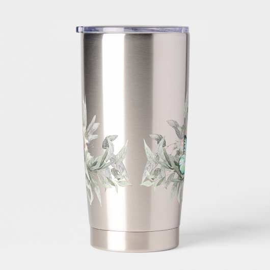 蝶の植物学パーソナライズされたのエレガント花 保温保冷タンブラー (右面)