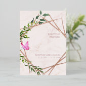 蝶の植物葬儀は愛された一人の死者 箔招待状 (立ち正面)