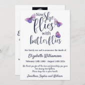 蝶の死の発表の葬儀の手配 案内状 (正面/裏面)