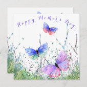 蝶の母の日のカード蝶飛んでいる々 (正面/裏面)
