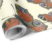 蝶の水彩模様包み紙 ラッピングペーパー (ロールコーナー)