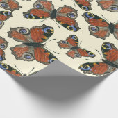 蝶の水彩模様包み紙 ラッピングペーパー (角)