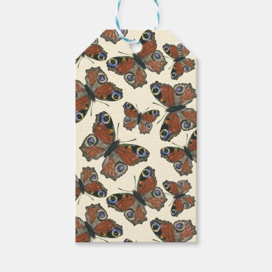 蝶の水彩模様 ギフトタグ (正面)