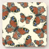蝶の水彩模様 コースター (正面)