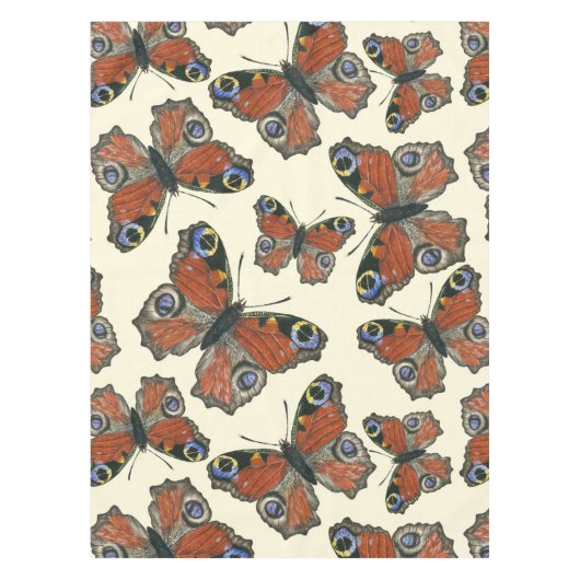 蝶の水彩模様 テーブルクロス (正面)