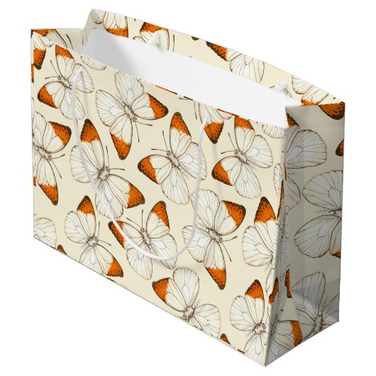 蝶の水彩模様 ラージペーパーバッグ (裏面アングル)