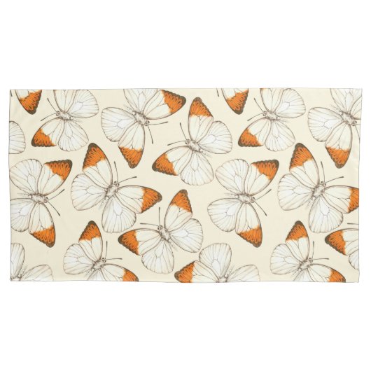 蝶の水彩模様 枕カバー (正面左)