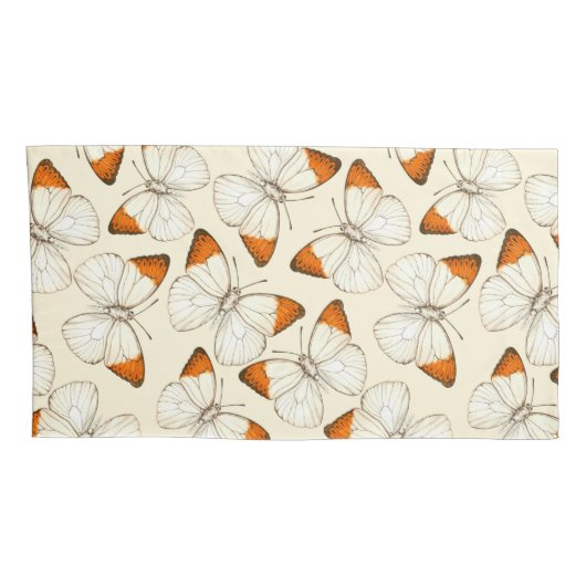 蝶の水彩模様 枕カバー (裏面-右)