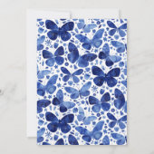 蝶の水彩模様(青と白) サンキューカード (裏面)