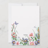 蝶の水彩画 卒業 招待状 (裏面)