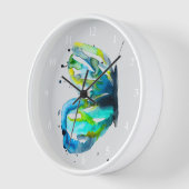 蝶の水彩画 壁時計 (傾斜)