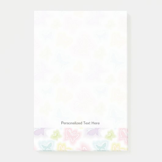 蝶の水彩色の背景 ポストイット (正面)