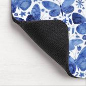 蝶の水彩(青) マウスパッド (コーナー)