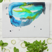 蝶の水色お洒落水色 キッチンタオル (折り畳み)