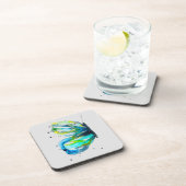 蝶の水色お洒落水色 コースター (右側)