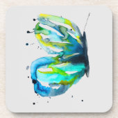 蝶の水色お洒落水色 コースター (正面)