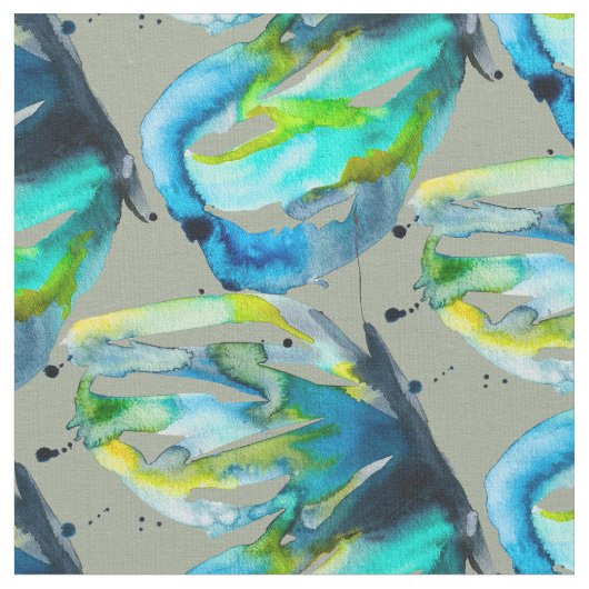 蝶の水色お洒落水色 ファブリック (クローズアップ)
