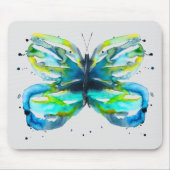蝶の水色お洒落水色 マウスパッド (正面)
