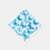 蝶の水色の日ブライダルベビーシャワー スタンダードカクテルナプキン (角)