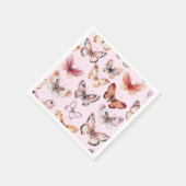 蝶の水色の日ブライダルベビーシャワー スタンダードカクテルナプキン (角)