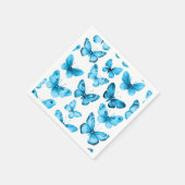蝶の水色の日ブライダルベビーシャワー スタンダードカクテルナプキン (角)