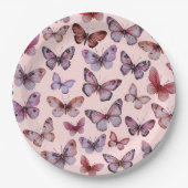 蝶の水色の日ブライダルベビーシャワー ペーパープレート (正面)