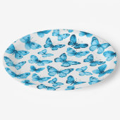 蝶の水色の日ブライダルベビーシャワー ペーパープレート (アングル)