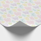 蝶の水色の背景 ラッピングペーパー (角)