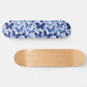 蝶の水色インディゴブルー スケートボード (横)