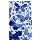 蝶の水色インディゴブルー スモールペーパーバッグ (裏面)