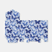 蝶の水色インディゴブルー フェイバーボックス (折り畳みなし)