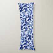 蝶の水色インディゴブルー ボディピロー (正面縦)