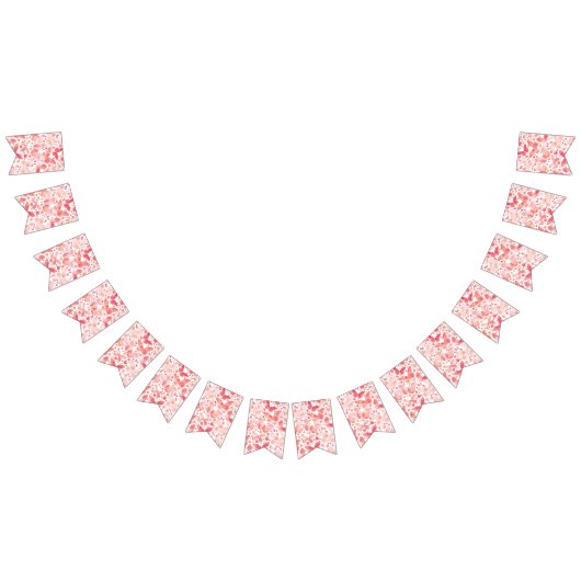 蝶の水色コーラルピンクのバンティングフラグ バンティングフラッグ (全)