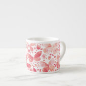 蝶の水色コーラルピンクキープサケ エスプレッソカップ (正面右)