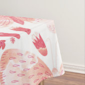 蝶の水色コーラルピンクテーブルクロス テーブルクロス (インサイチュ)