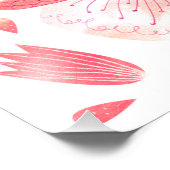 蝶の水色コーラルピンクフォトプリント フォトプリント            (角)