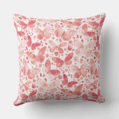 蝶の水色コーラルピンク クッション (裏面)