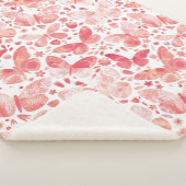 蝶の水色コーラルピンク シェルパブランケット (3/4)