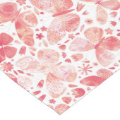 蝶の水色コーラルピンク ロングテーブルランナー (コーナー)